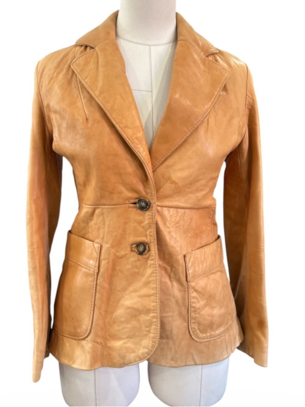 Vintage Santa Fe leather Co. distressed blazer